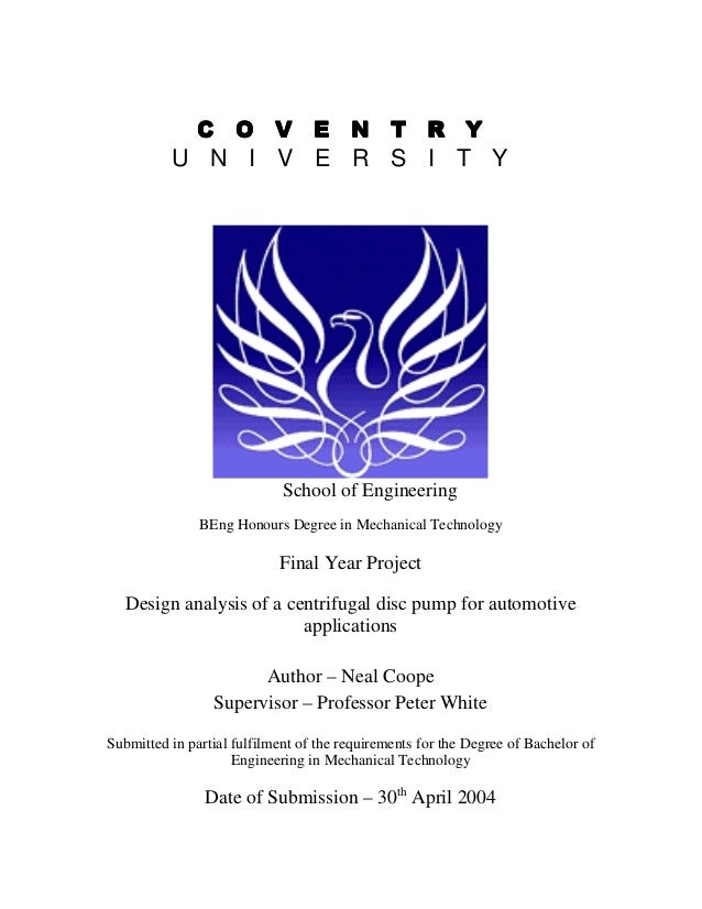 Mechanical Engineering Final Year Project Pdf